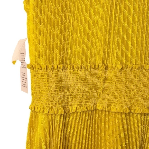 NANETTE LEPORE NWT Solid Pleated Smocked Sleeveless Midi Dress Size 2 - Picture 10 of 16